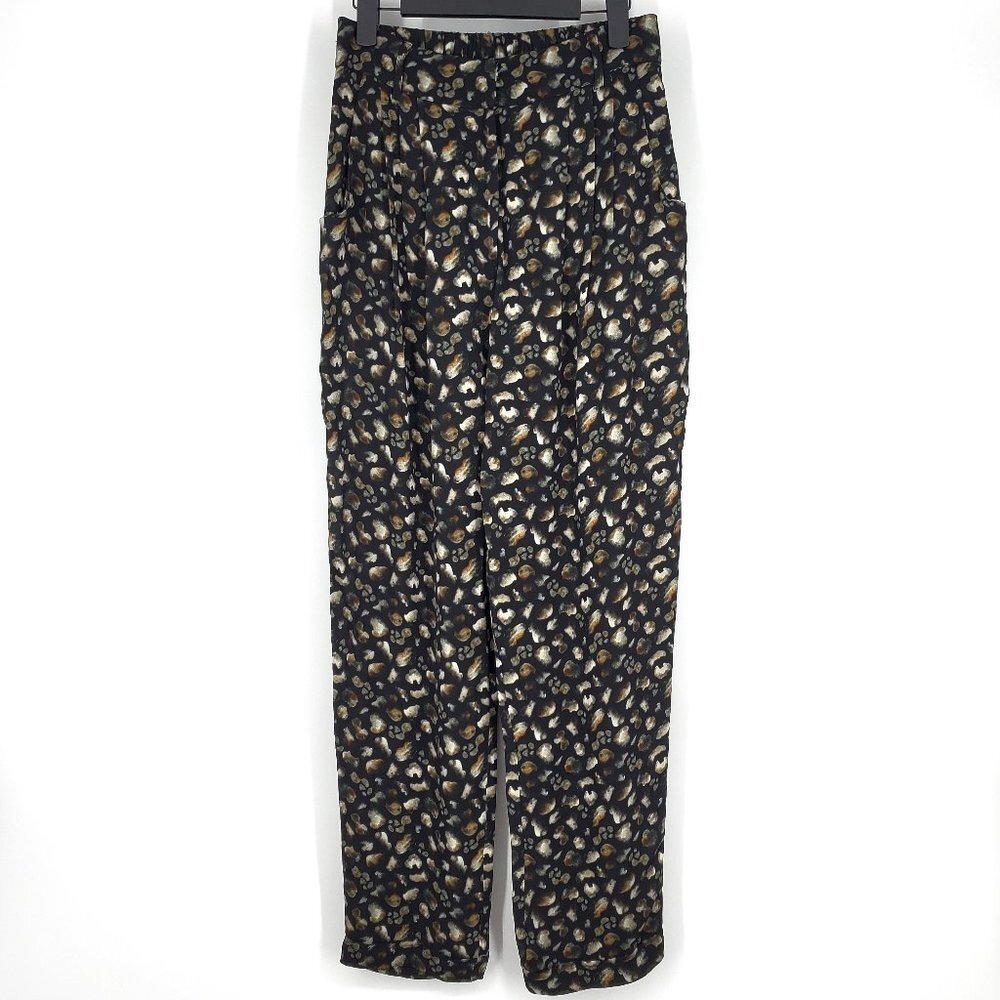 NWT Bl^nk Blank London Printed Tapered High Rise Trousers Black/Brown Small